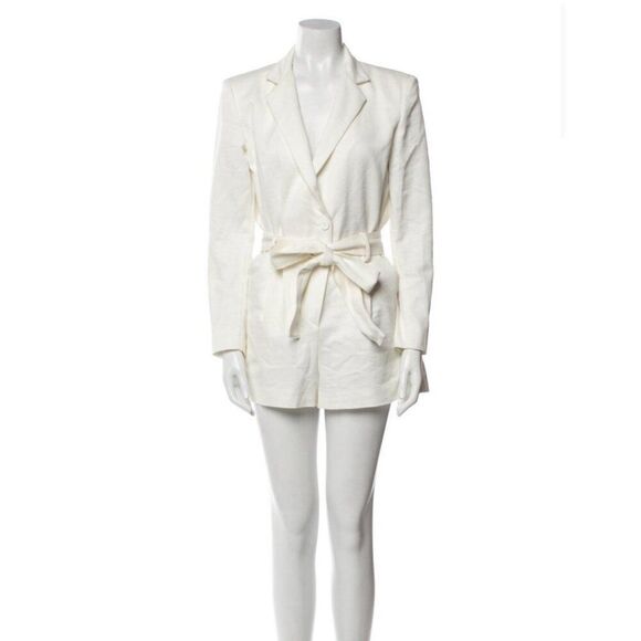 Iro Authentic Hana Playsuit Long Sleeve Solid White Mini Jumpsuit Medium 38 - Picture 7 of 13